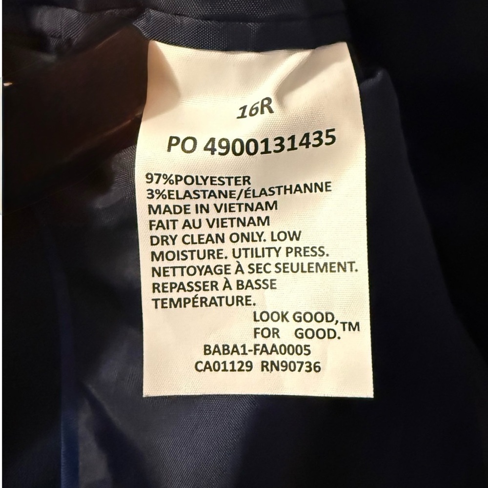 Kenneth Cole Reaction TECHNI-COLE Blazer Boys 16 Regular Navy Blue Suit Jacket - Picture 5 of 6